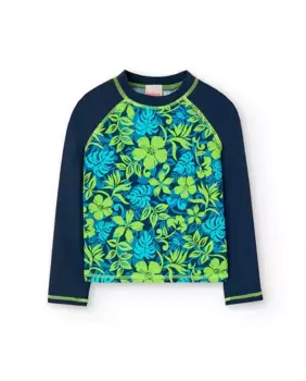 Футболка для девочки из полиамидного трикотажа Boboli, синий