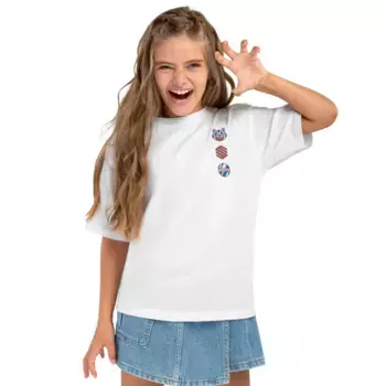 Футболка для девочки Kitty-G Siroko из хлопка с короткими рукавами, белый