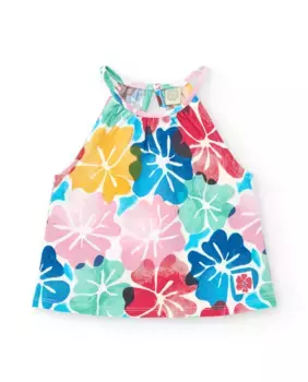 Футболка для девочки с дизайном недоуздка и цветочным принтом Tuc tuc, многоцветный