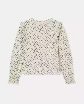 Футболка для девочки с длинными рукавами и анималистическим принтом Kids El Corte Ingls, белый