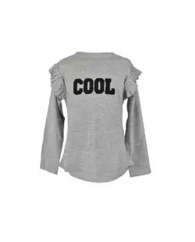 Футболка для девочки с длинными рукавами и круглым вырезом La Ormiga, серый
