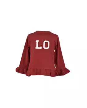 Футболка для девочки с длинными рукавами и круглым вырезом La Ormiga, бордовый