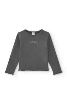 Футболка для девочки с длинными рукавами и круглым вырезом Charanga, серый