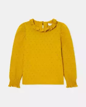 Футболка для девочки с длинными рукавами из перфорированной ткани Kids El Corte Ingls, цвет 371 Aceite