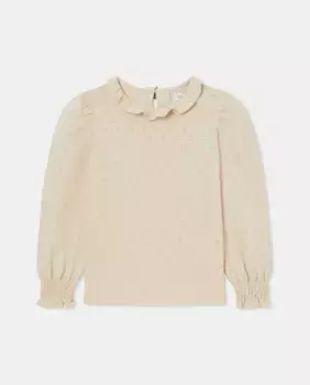 Футболка для девочки с длинными рукавами из перфорированной ткани Kids El Corte Ingls, цвет 120 Crudo