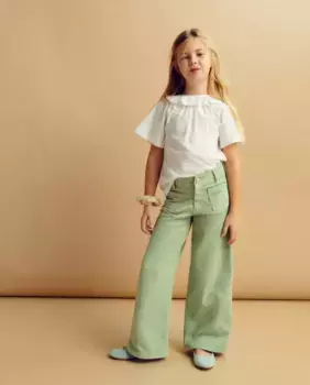 Футболка для девочки с французскими рукавами Coconut El Corte Ingls, кремово-белый