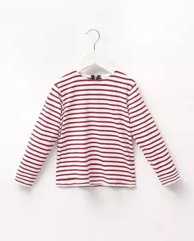 Футболка для девочки с горизонтальными полосками и застежкой-молнией Dadati, красный