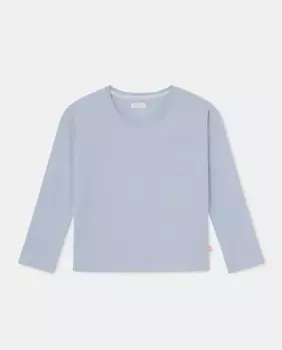 Футболка для девочки с коротким рукавом и карманом Cotton Juice, синий