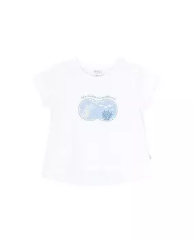 Футболка для девочки с коротким рукавом и рисунком спереди Knot, белый