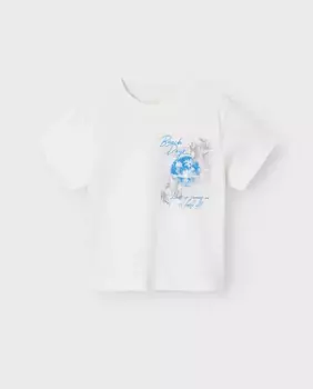 Футболка для девочки с коротким рукавом name it, белый