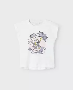 Футболка для девочки с коротким рукавом Name It, белый
