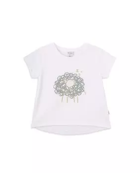 Футболка для девочки с короткими рукавами и рисунком спереди Knot, белый