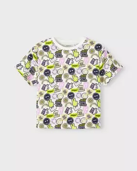 Футболка для девочки с короткими рукавами name it, зеленый