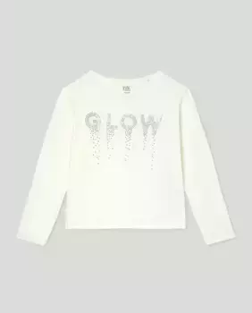 Футболка для девочки с принтом и стразами Kids El Corte Ingls, белый