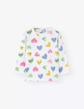 Футболка для девочки с принтом из 100% хлопка Losan, белый