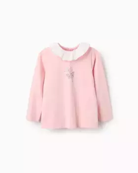 Футболка для девочки с рюшами и принтом Zippy, розовый