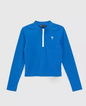 Футболка для девочки с застежкой-молнией и высоким воротником IKKS, синий