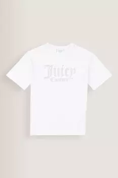 Футболка для девочки со стразами Juicy Couture, белый