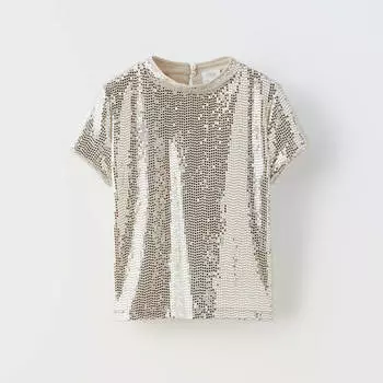 Футболка для девочки Zara Shiny, серебристый