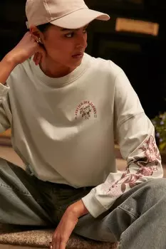 Футболка для фигуриста с длинными рукавами из 100% хлопка с декоративными швами Next, зеленый