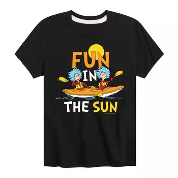 Футболка для каякинга с рисунком «Dr. Seuss Thing One & Thing Two» для мальчиков 8–20 лет «Fun In The Sun» Licensed Character, черный