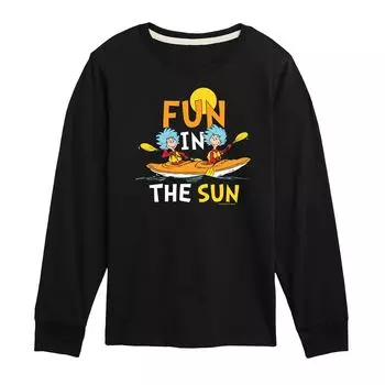 Футболка для каякинга с рисунком «Dr. Seuss Thing One & Thing Two» для мальчиков 8–20 лет «Fun In The Sun» Licensed Character, черный