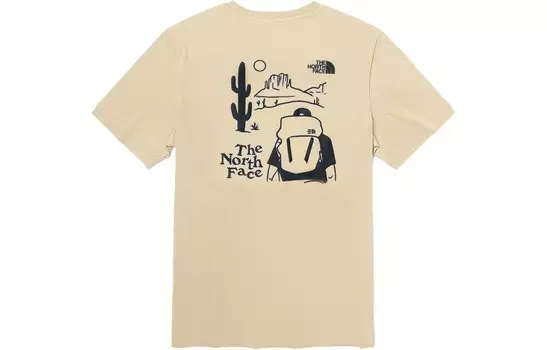 Футболка для кемпинга унисекс хаки The North Face, хаки