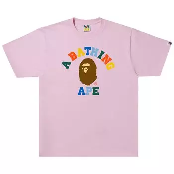 Футболка для колледжа BAPE Colors, Розовая
