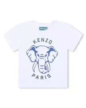 Футболка для мальчика, 100% хлопок с короткими рукавами Kenzo Kids, белый