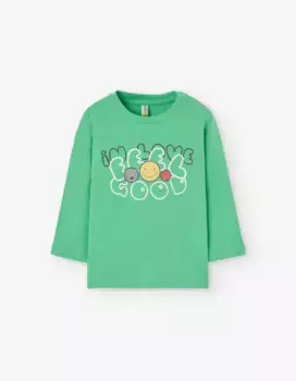 Футболка для мальчика из 100% хлопка с надписью спереди Losan, светло-зеленый