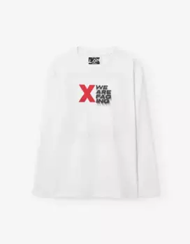 Футболка для мальчика из 100% хлопка с принтом спереди Losan, белый