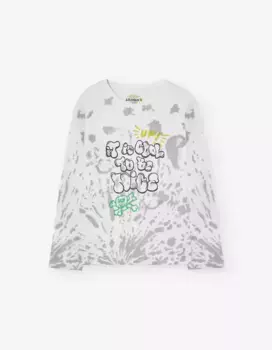 Футболка для мальчика из 100% хлопка с принтом тай-дай Losan, белый