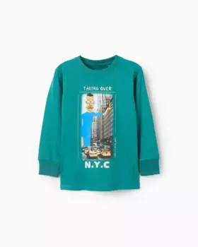 Футболка для мальчика из 100% хлопка с принтом Zippy, зеленый