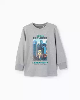 Футболка для мальчика из 100% хлопка с принтом Zippy, серый