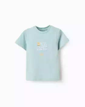Футболка для мальчика из 100% хлопка с рисунком спереди Zippy, голубой