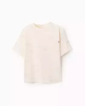 Футболка для мальчика из 100% хлопка с принтом Zippy, бежевый