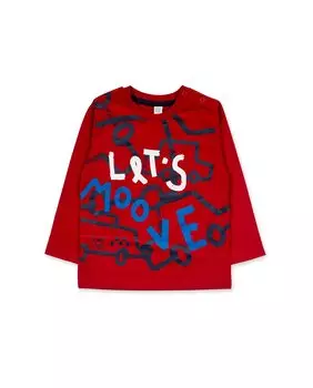 Футболка для мальчика из 100% хлопка с принтом спереди Tuc tuc, красный