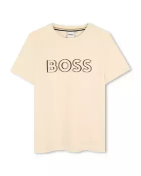 Футболка для мальчика из белого хлопка BOSS Kidswear, белый