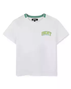 Футболка для мальчика из белого хлопка DKNY, белый
