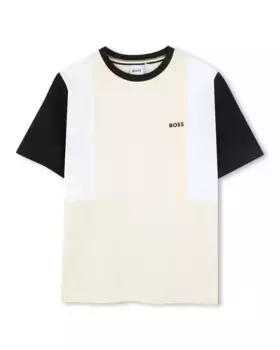 Футболка для мальчика из белого хлопка BOSS Kidswear, белый