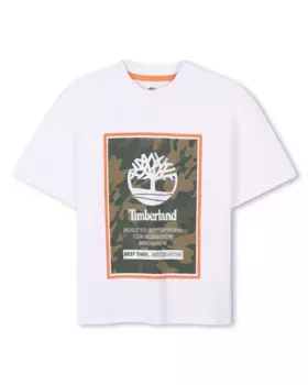 Футболка для мальчика из белого хлопка Timberland, белый