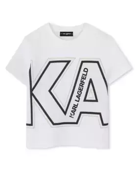 Футболка для мальчика из белого хлопка Karl Lagerfeld Kids, белый