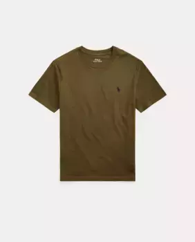 Футболка для мальчика из хлопка с вышитым логотипом Polo Ralph Lauren, темно-зеленый