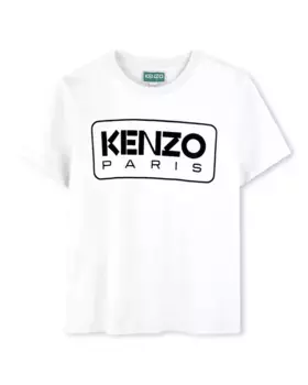 Футболка для мальчика из хлопка с короткими рукавами Kenzo Kids, белый