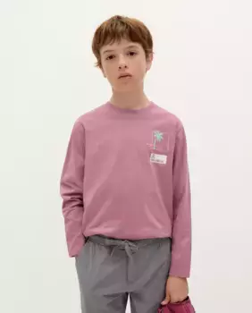 Футболка для мальчика из хлопка с длинными рукавами Scalpers, пурпурный