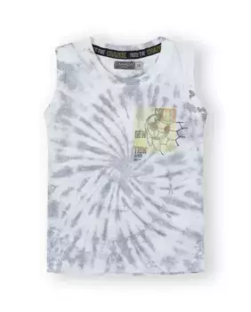 Футболка для мальчика из хлопка с эффектом тай-дай Canada House, белый