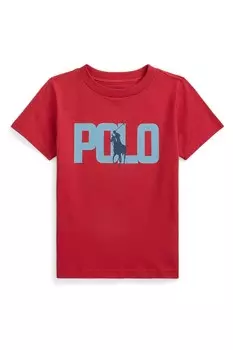 Футболка для мальчика из хлопкового трикотажа с меняющим цвет логотипом Polo Ralph Lauren, красный