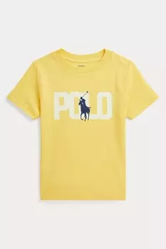 Футболка для мальчика из хлопкового трикотажа с меняющим цвет логотипом Polo Ralph Lauren, желтый