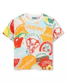Футболка для мальчика из разноцветного хлопка Kenzo Kids, многоцветный