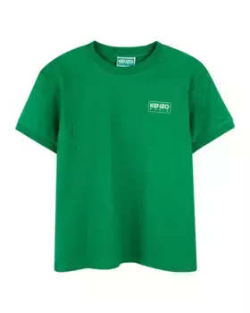 Футболка для мальчика из зеленого хлопка Kenzo Kids, зеленый